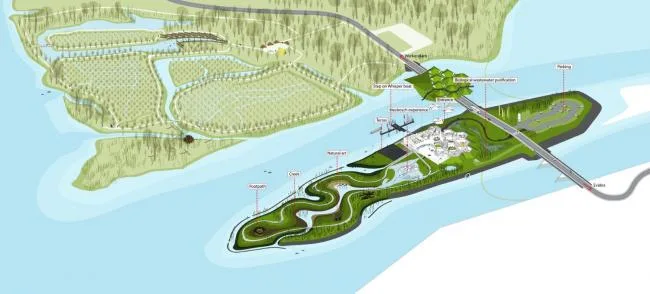 BIM建筑|湿地景不雅里的年夜地艺术雕塑：荷兰 Biesbosch 博物馆岛 / Studio Marco Vermeulen