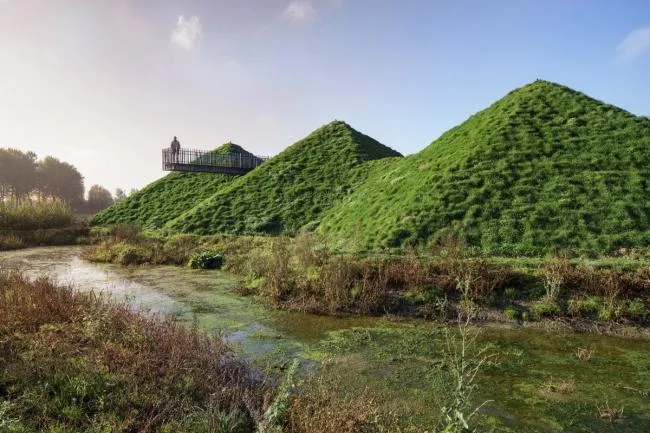 BIM建筑|湿地景不雅里的年夜地艺术雕塑：荷兰 Biesbosch 博物馆岛 / Studio Marco Vermeulen