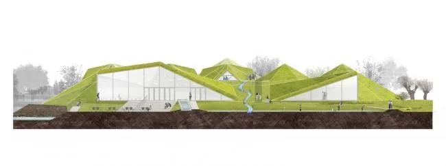 BIM建筑|湿地景不雅里的年夜地艺术雕塑：荷兰 Biesbosch 博物馆岛 / Studio Marco Vermeulen