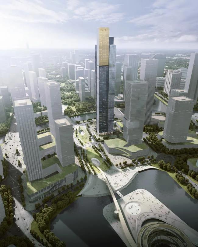 BIM建筑|长沙323米新地标，梅溪湖畔奇峰巍峨的山川洲城 / Aedas