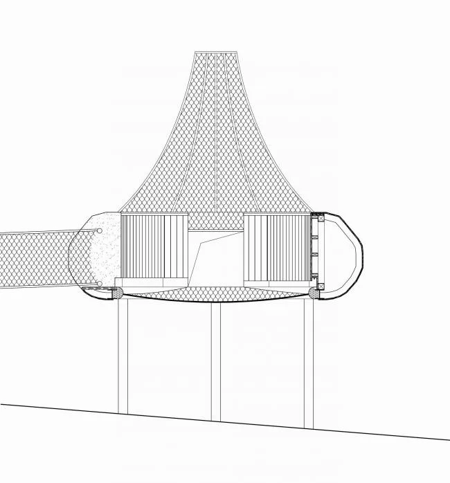 BIM建筑|仿佛丛林里的探险奇遇：安徽齐云山自由家树屋“飞碟” / 境澜建筑