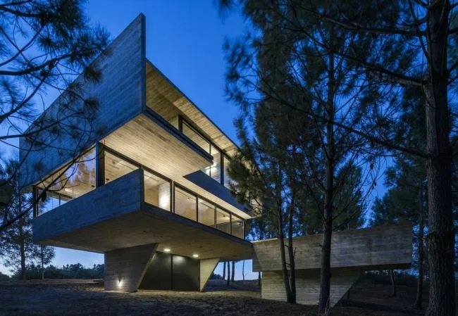BIM建筑|光影婆娑，如木石般朴实的林间住宅 / Luciano Kruk