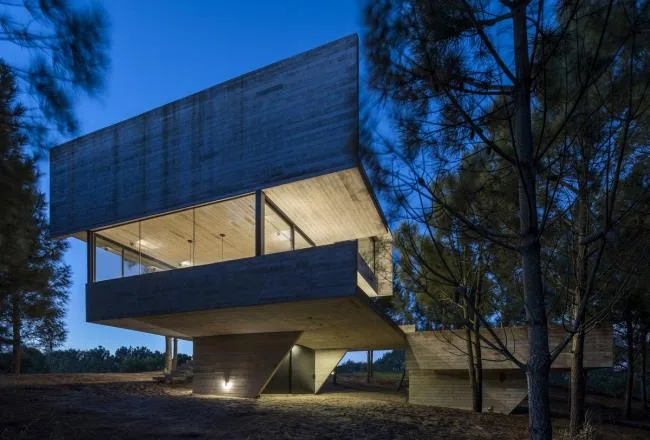 BIM建筑|光影婆娑，如木石般朴实的林间住宅 / Luciano Kruk