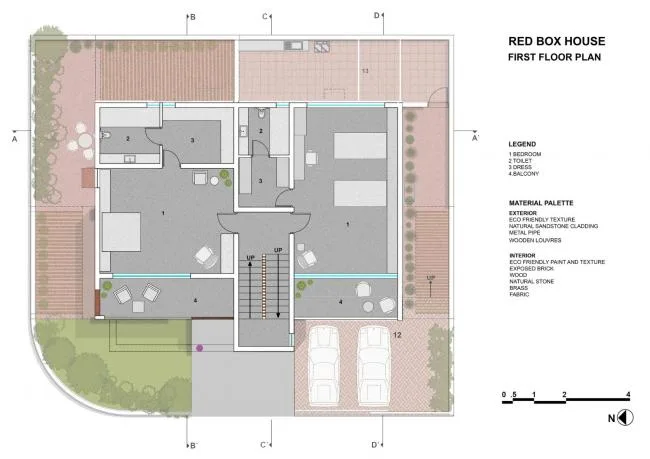 BIM建筑|如火一般热情，如耕牛般内敛：印度“红盒子”之家 / The Grid Architects