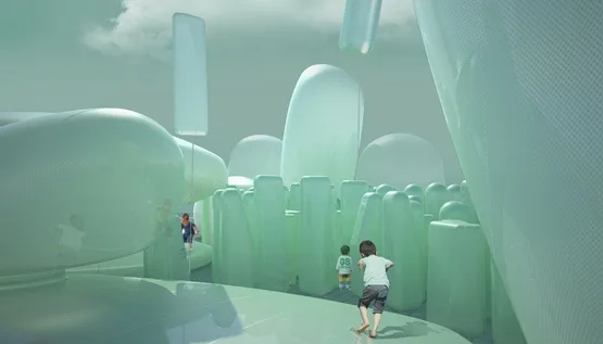BIM建筑|SKNYPL为汉城设计充气屋顶花园