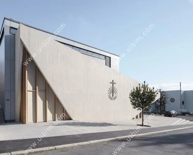 BIM建筑|对角线构筑轻盈的“翅膀”：瑞士新使徒教堂 / LOCALARCHITECTURE