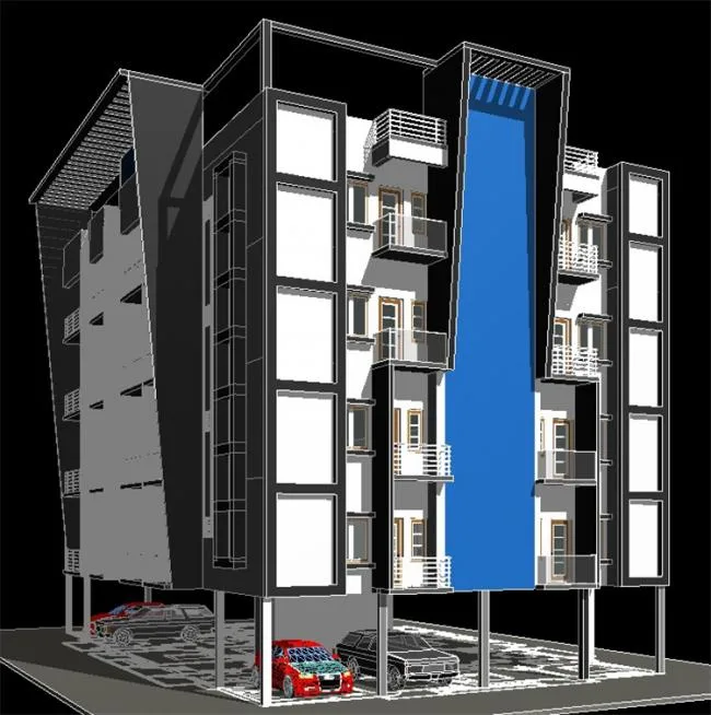 BIM资料|revit模型-四层公寓模型.rvt