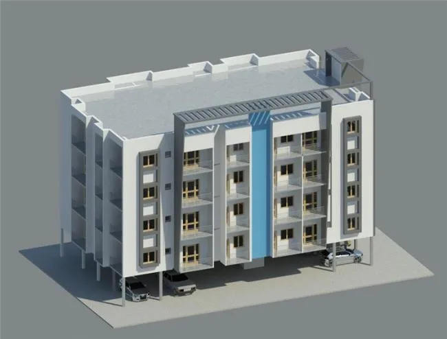 BIM资料|revit模型-四层公寓模型.rvt