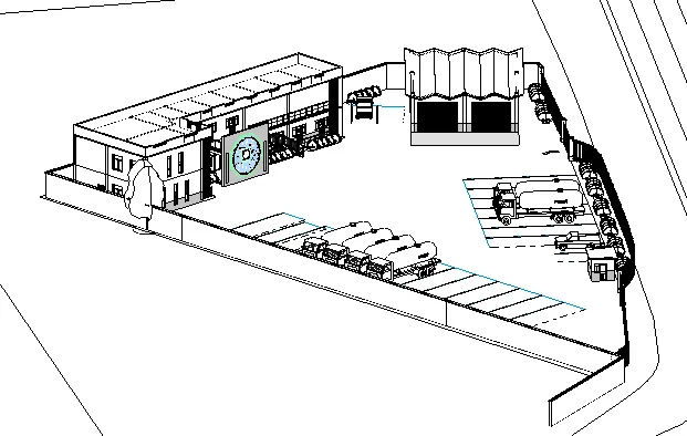 BIM资料|revit模型-加油站服务区模型