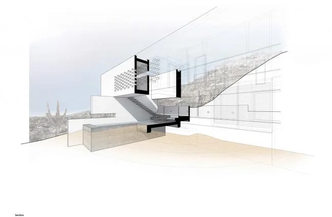 BIM建筑|荒漠火山脊上的萨卡特卡斯4号别墅 / Campos Leckie Studio