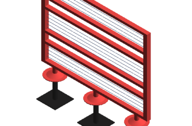BIM资料|Revit族库-钢丝网栏杆.rfa-BIM建筑网