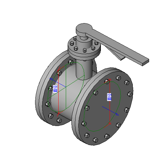 BIM资料|Revit族库-阀门_信号蝶阀_法兰式.rfa