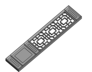 BIM资料|Revit族库-中式屏风1.rfa-BIM建筑网