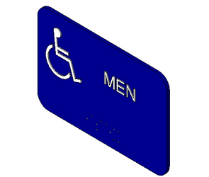 BIM资料|Revit族库-残疾人厕所标志_男.rfa-BIM建筑网