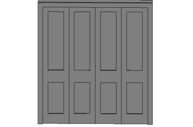 BIM资料|Revit族库-折叠门-4块嵌板.rfa-BIM建筑网