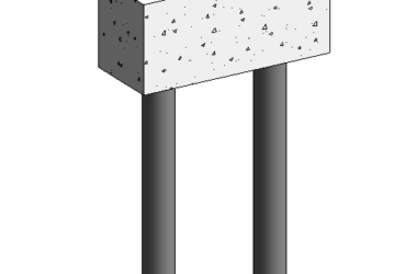 BIM资料|Revit族库-承台-2根桩.rfa-BIM建筑网