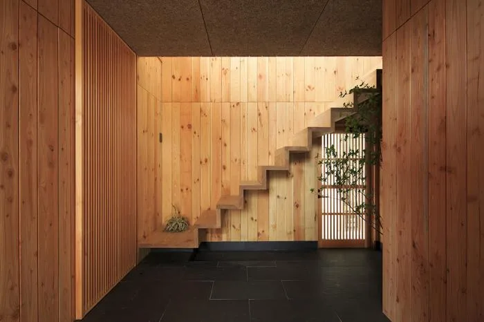 BIM建筑|嵌入地形的“V”形木屋 / ADX