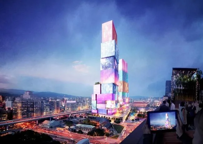 BIM建筑|全身高低都是屏幕的台北双子塔 / MVRDV