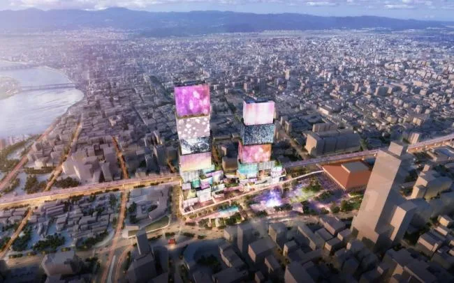 BIM建筑|全身高低都是屏幕的台北双子塔 / MVRDV