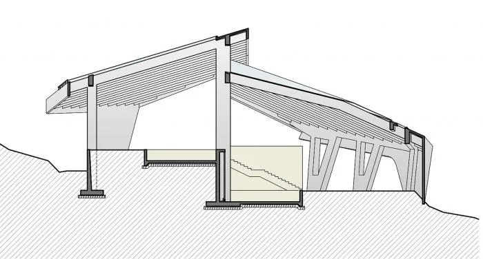 BIM建筑|混凝土几何架构而成的“游戏工具”：上东木炭桑拿屋 / studio_suspicion