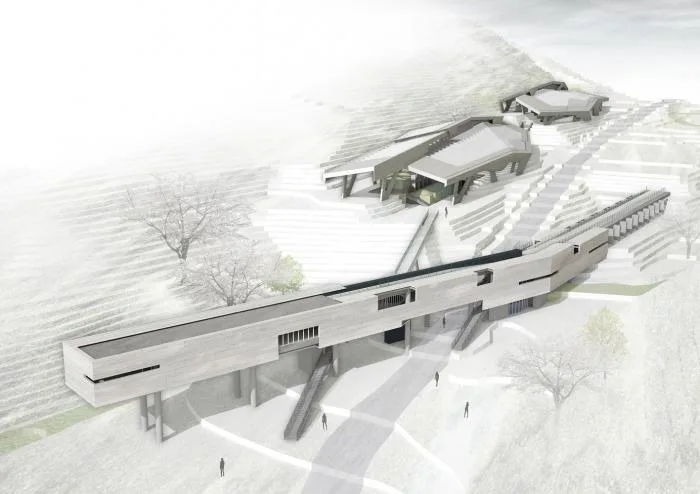BIM建筑|混凝土几何架构而成的“游戏工具”：上东木炭桑拿屋 / studio_suspicion