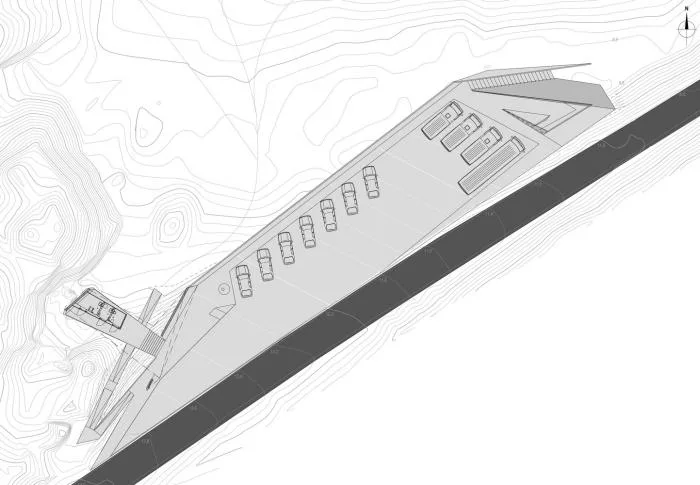 BIM建筑|在折叠混凝土上观海：错乱岩层上的游客中心 / MORFEUS arkitekter