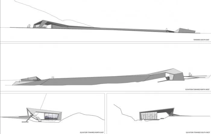 BIM建筑|在折叠混凝土上观海：错乱岩层上的游客中心 / MORFEUS arkitekter