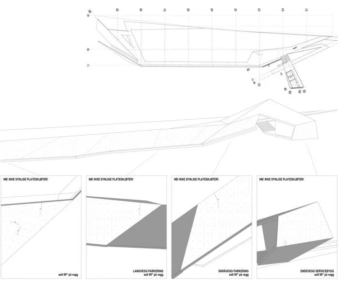 BIM建筑|在折叠混凝土上观海：错乱岩层上的游客中心 / MORFEUS arkitekter