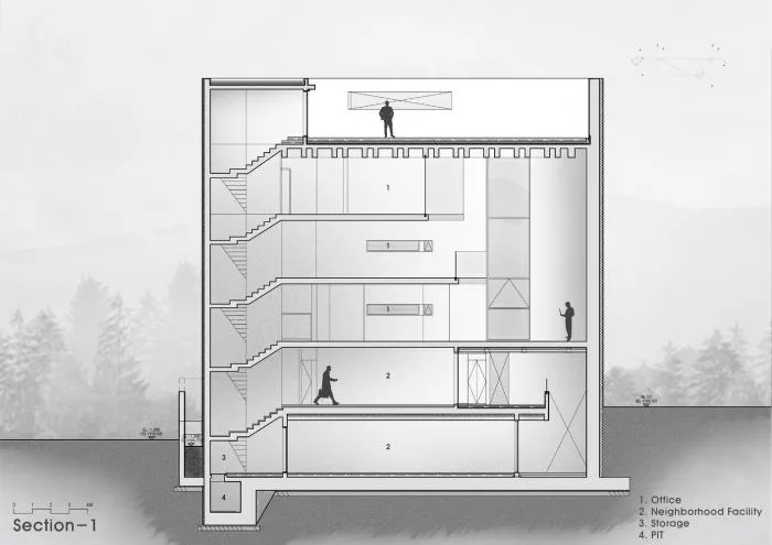 BIM建筑|混凝土构筑的抽象几何空间：Atelier 11办公楼 / Atelier 11
