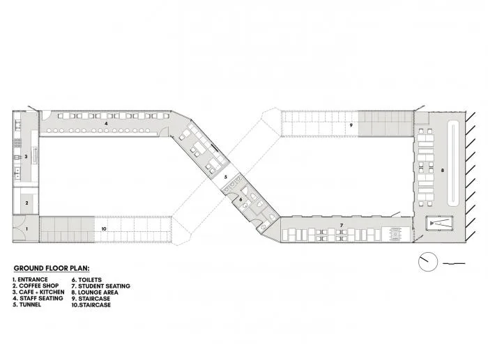 BIM建筑|无穷符号“∞”：大诺伊达咖啡吧兼学生中心 / RJDL