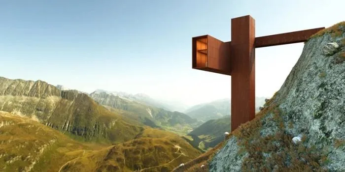 BIM建筑|悬挑于瑞士阿尔卑斯山崖上的坐标系住宅 / Axis Mundi