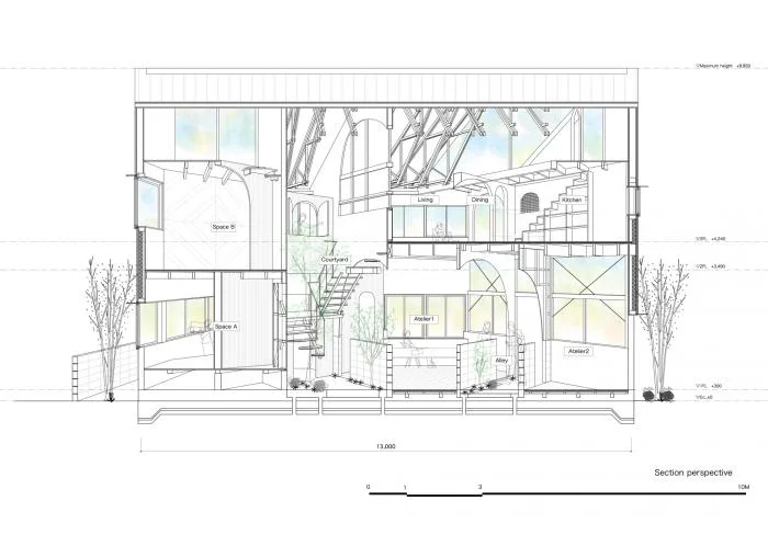 BIM建筑|神户“帽盒”之家，旋转45度的平面