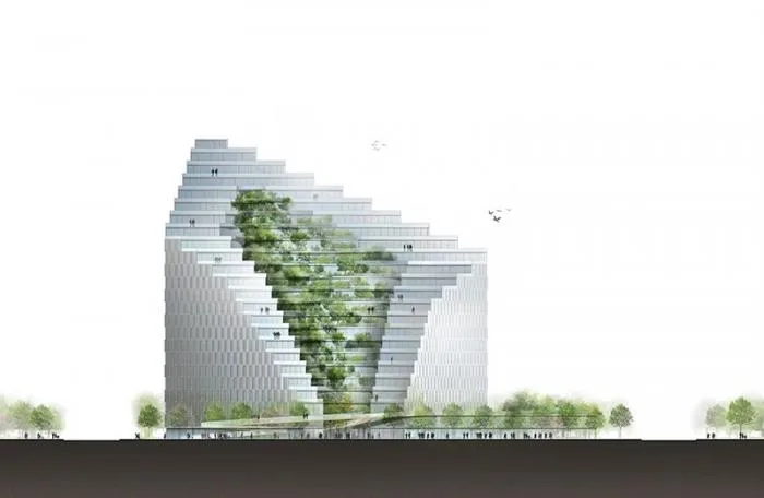 BIM建筑|绿植爬满“山峰”——阿尔巴尼亚Ekspozita大楼 / Mario Cucinella