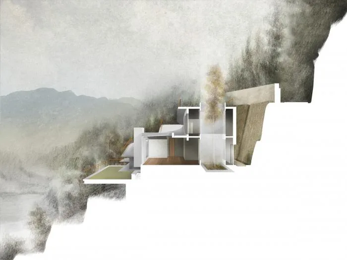 BIM建筑|粗野之中，宁静地消隐，喜马拉雅山间坡道小屋 / Ant Studio