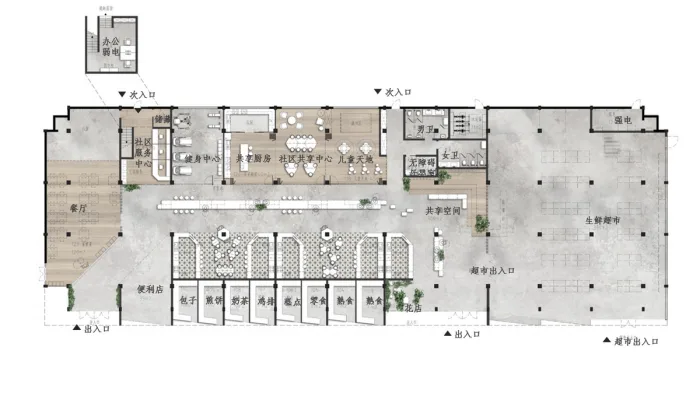 BIM建筑|第三空间视阈下的菜场，勤海睦邻中心 / 予舍予筑