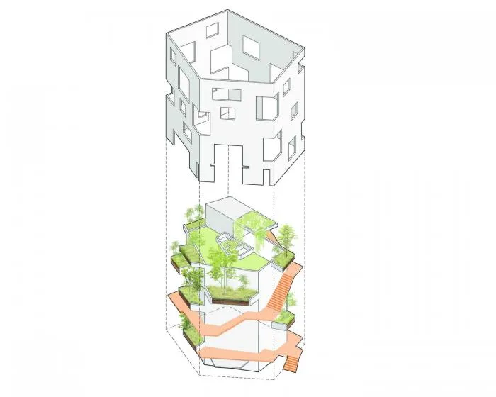 BIM建筑|居于丛林之间：越南“五角平面”树屋 / 武重义建筑事务所