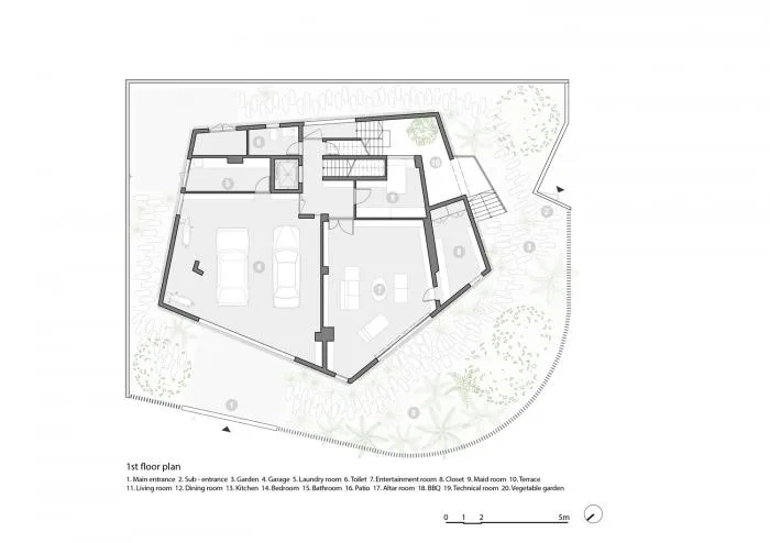 BIM建筑|居于丛林之间：越南“五角平面”树屋 / 武重义建筑事务所