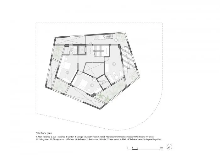 BIM建筑|居于丛林之间：越南“五角平面”树屋 / 武重义建筑事务所