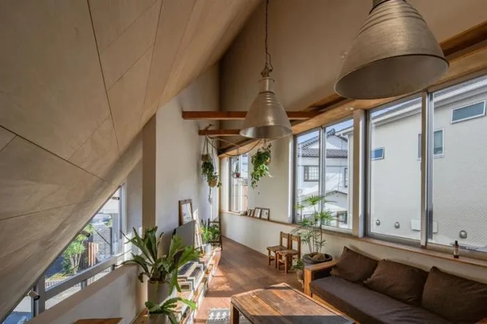 BIM建筑|陡坡屋顶和对角线展墙的三维构图：日本8.5住宅 / DOG