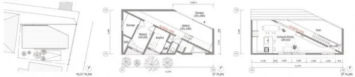 BIM建筑|陡坡屋顶和对角线展墙的三维构图：日本8.5住宅 / DOG