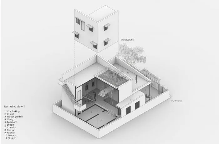 BIM建筑|庄重而透明，优雅而自然——印度红色“树屋” / PG Associates