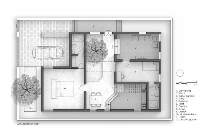 BIM建筑|庄重而透明，优雅而自然——印度红色“树屋” / PG Associates