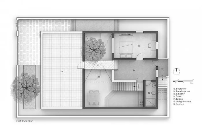 BIM建筑|庄重而透明，优雅而自然——印度红色“树屋” / PG Associates