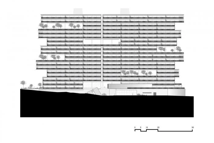 BIM建筑|64米深“峡谷”的裂变——阿曼尼公寓