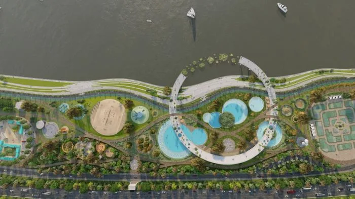 BIM建筑|河岸的“自然驿站”：蚕室区汉江市民公园天然游泳池 / 佰筑建筑+Carve