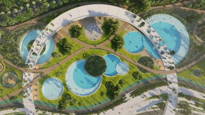 BIM建筑|河岸的“自然驿站”：蚕室区汉江市民公园天然游泳池 / 佰筑建筑+Carve