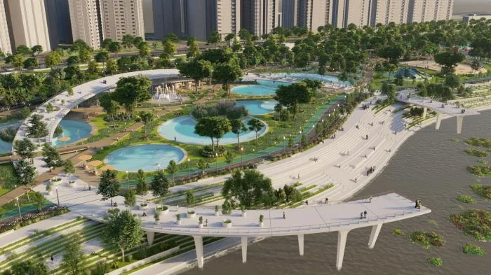 BIM建筑|河岸的“自然驿站”：蚕室区汉江市民公园天然游泳池 / 佰筑建筑+Carve