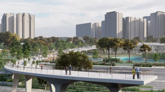BIM建筑|河岸的“自然驿站”：蚕室区汉江市民公园天然游泳池 / 佰筑建筑+Carve