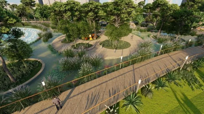 BIM建筑|河岸的“自然驿站”：蚕室区汉江市民公园天然游泳池 / 佰筑建筑+Carve