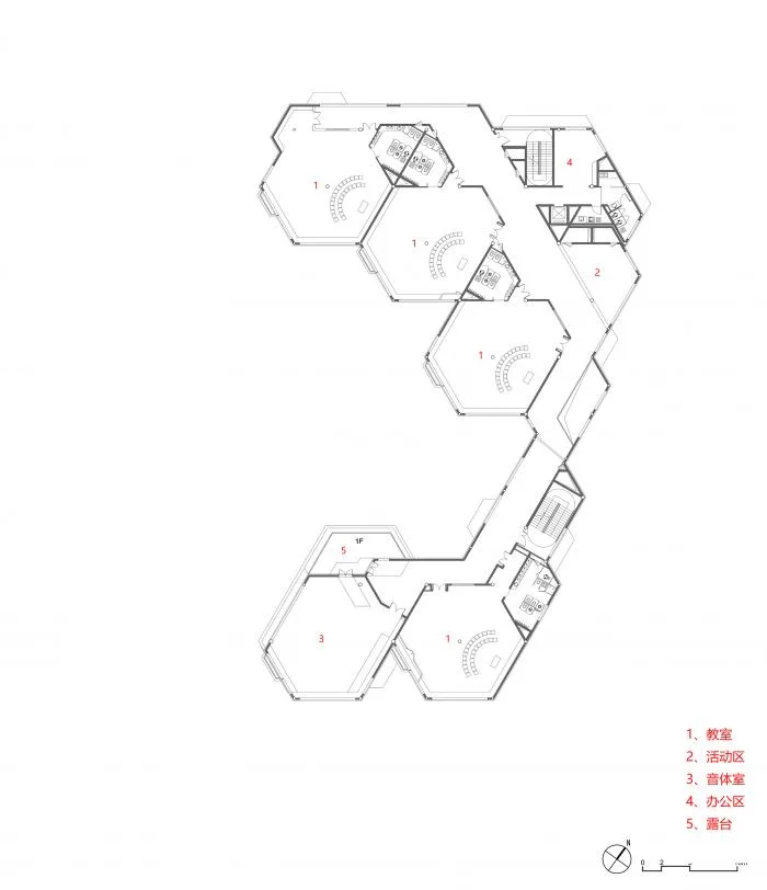 BIM建筑|简单几何勾勒而成的六边形“蜂巢”：杭州浦乐幼儿园杨家墩分园 / goa大象设计